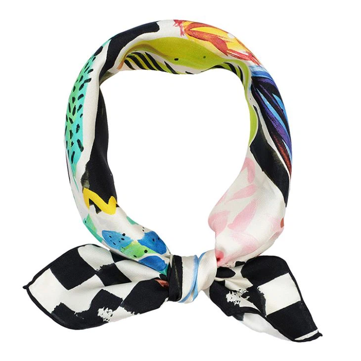 Square Neck Scarf with Logo